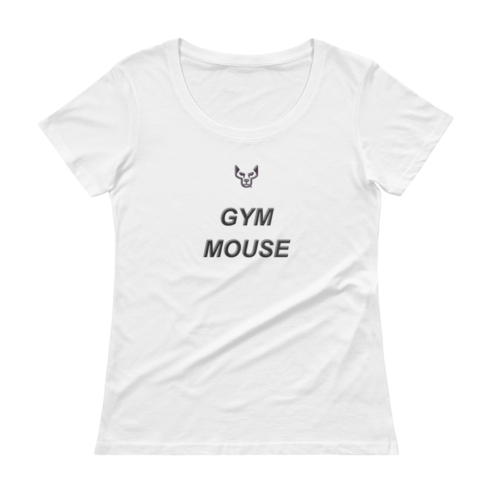 Ladies' Scoopneck T-Shirt, Gym Mouse