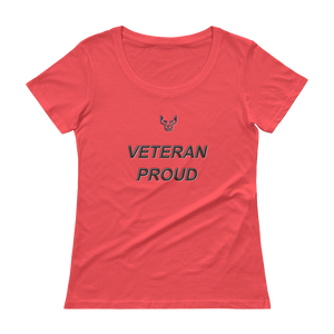 Ladies' Scoopneck T-Shirt, Veteran Proud